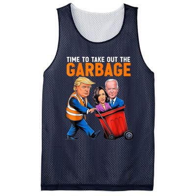 Garbage For Trump 2024 Funny Time To Take Out Garbage Biden Mesh Reversible Basketball Jersey Tank