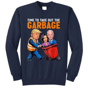 Garbage For Trump 2024 Funny Time To Take Out Garbage Biden Tall Sweatshirt