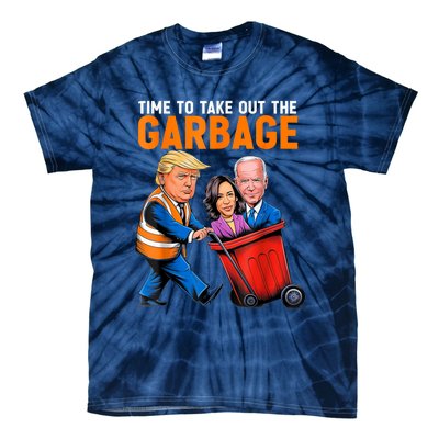 Garbage For Trump 2024 Funny Time To Take Out Garbage Biden Tie-Dye T-Shirt