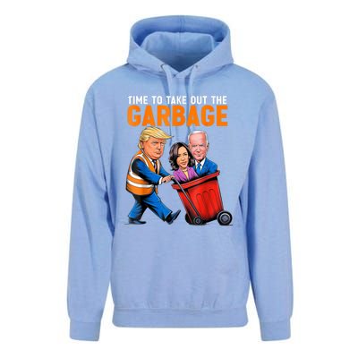 Garbage For Trump 2024 Funny Time To Take Out Garbage Biden Unisex Surf Hoodie