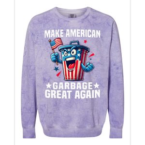 Garbage For Trump 2024 Make American Garbage Great Again Colorblast Crewneck Sweatshirt