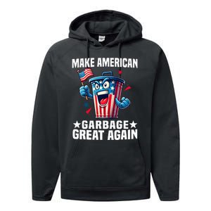 Garbage For Trump 2024 Make American Garbage Great Again Performance Fleece Hoodie