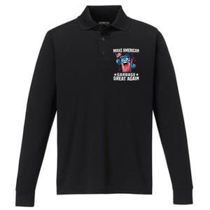 Garbage For Trump 2024 Make American Garbage Great Again Performance Long Sleeve Polo