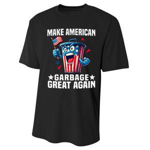 Garbage For Trump 2024 Make American Garbage Great Again Performance Sprint T-Shirt