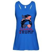 Grandmas For Trump Messy Bun Trump 2024 American Flag Great Gift Ladies Essential Flowy Tank