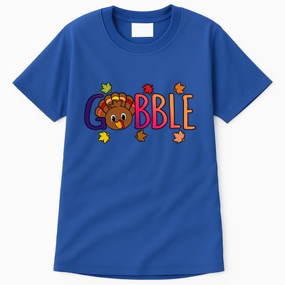 Gobble Funny Turkey Thanksgiving Family Graphic Gift Tall T-Shirt