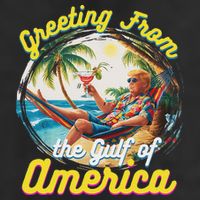 Greeting From The Gulf Of Usa America Trump 7 Panel Mesh Trucker Snapback Hat