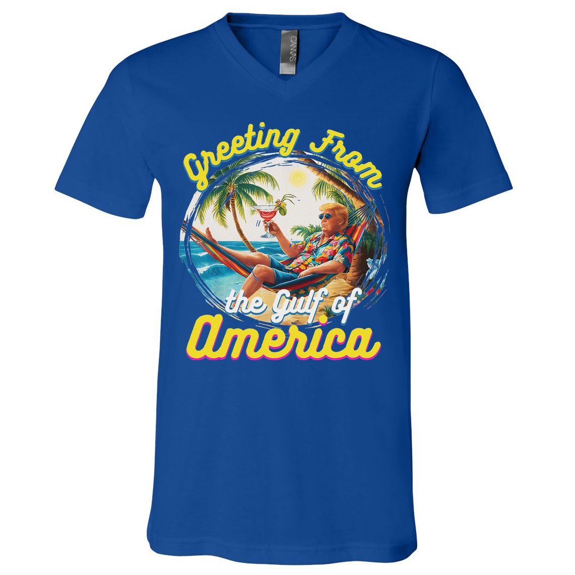 Greeting From The Gulf Of Usa America Trump V-Neck T-Shirt