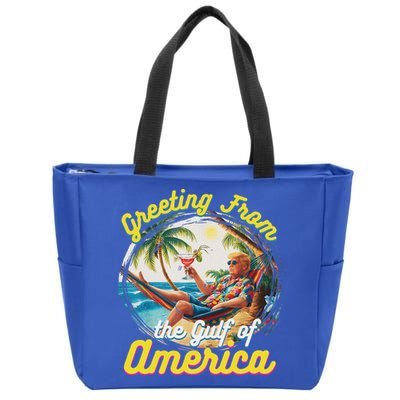 Greeting From The Gulf Of Usa America Trump Zip Tote Bag