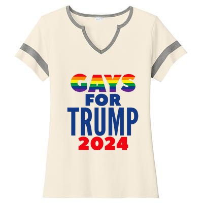 Gays For Trump 2024 Election Ladies Halftime Notch Neck Tee