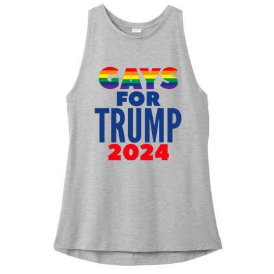 Gays For Trump 2024 Election Ladies PosiCharge Tri-Blend Wicking Tank