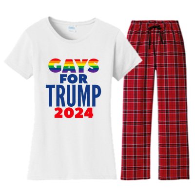 Gays For Trump 2024 Election Women's Flannel Pajama Set