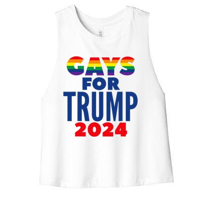 Gays For Trump 2024 Election Women's Racerback Cropped Tank