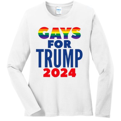 Gays For Trump 2024 Election Ladies Long Sleeve Shirt