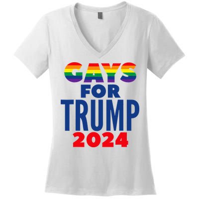 Gays For Trump 2024 Election Women's V-Neck T-Shirt