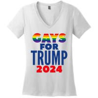 Gays For Trump 2024 Election Women's V-Neck T-Shirt