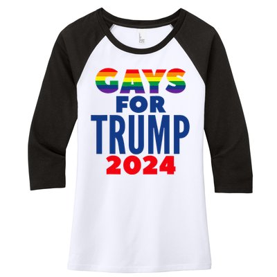 Gays For Trump 2024 Election Women's Tri-Blend 3/4-Sleeve Raglan Shirt