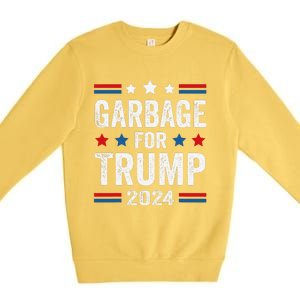 Garbage For Trump 2024 Trump Supporter Premium Crewneck Sweatshirt