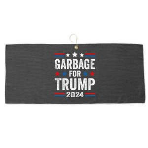 Garbage For Trump 2024 Trump Supporter Large Microfiber Waffle Golf Towel