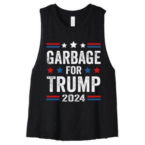 Garbage For Trump 2024 Trump Supporter Women's Racerback Cropped Tank