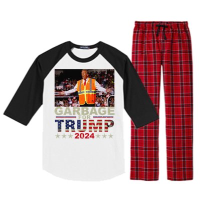 Garbage For Trump 2024 Trump Supporter Raglan Sleeve Pajama Set