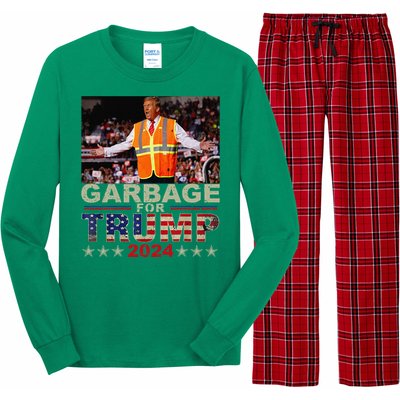 Garbage For Trump 2024 Trump Supporter Long Sleeve Pajama Set