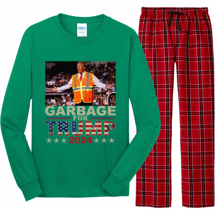 Garbage For Trump 2024 Trump Supporter Long Sleeve Pajama Set