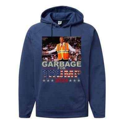 Garbage For Trump 2024 Trump Supporter Performance Fleece Hoodie