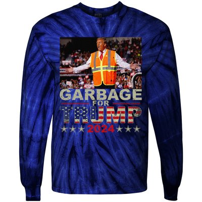 Garbage For Trump 2024 Trump Supporter Tie-Dye Long Sleeve Shirt