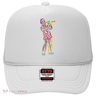 Gifts For Trumpeter Jazz Music Musician Trumpet High Crown Mesh Back Trucker Hat