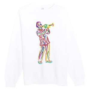 Gifts For Trumpeter Jazz Music Musician Trumpet Premium Crewneck Sweatshirt