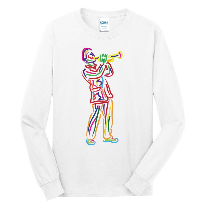 Gifts For Trumpeter Jazz Music Musician Trumpet Tall Long Sleeve T-Shirt