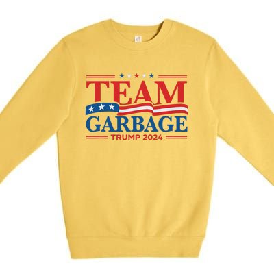 Garbage For Trump 2024 Usa Flag Vintage Premium Crewneck Sweatshirt