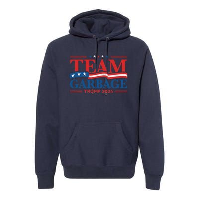 Garbage For Trump 2024 Usa Flag Vintage Premium Hoodie