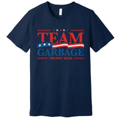 Garbage For Trump 2024 Usa Flag Vintage Premium T-Shirt