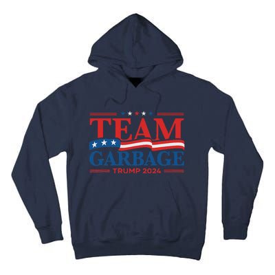 Garbage For Trump 2024 Usa Flag Vintage Tall Hoodie