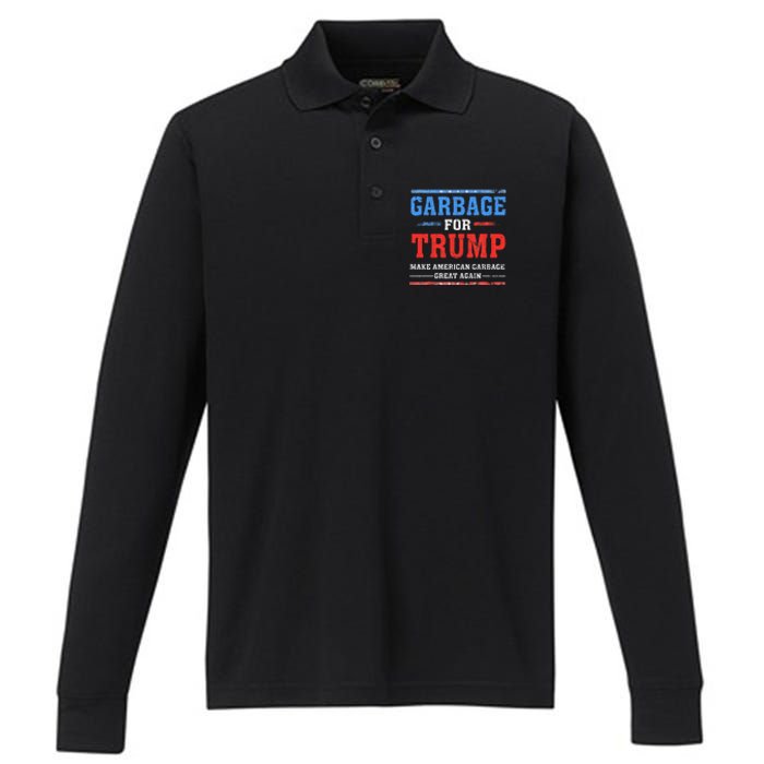 Garbage For Trump Make American Garbage Great Again Performance Long Sleeve Polo