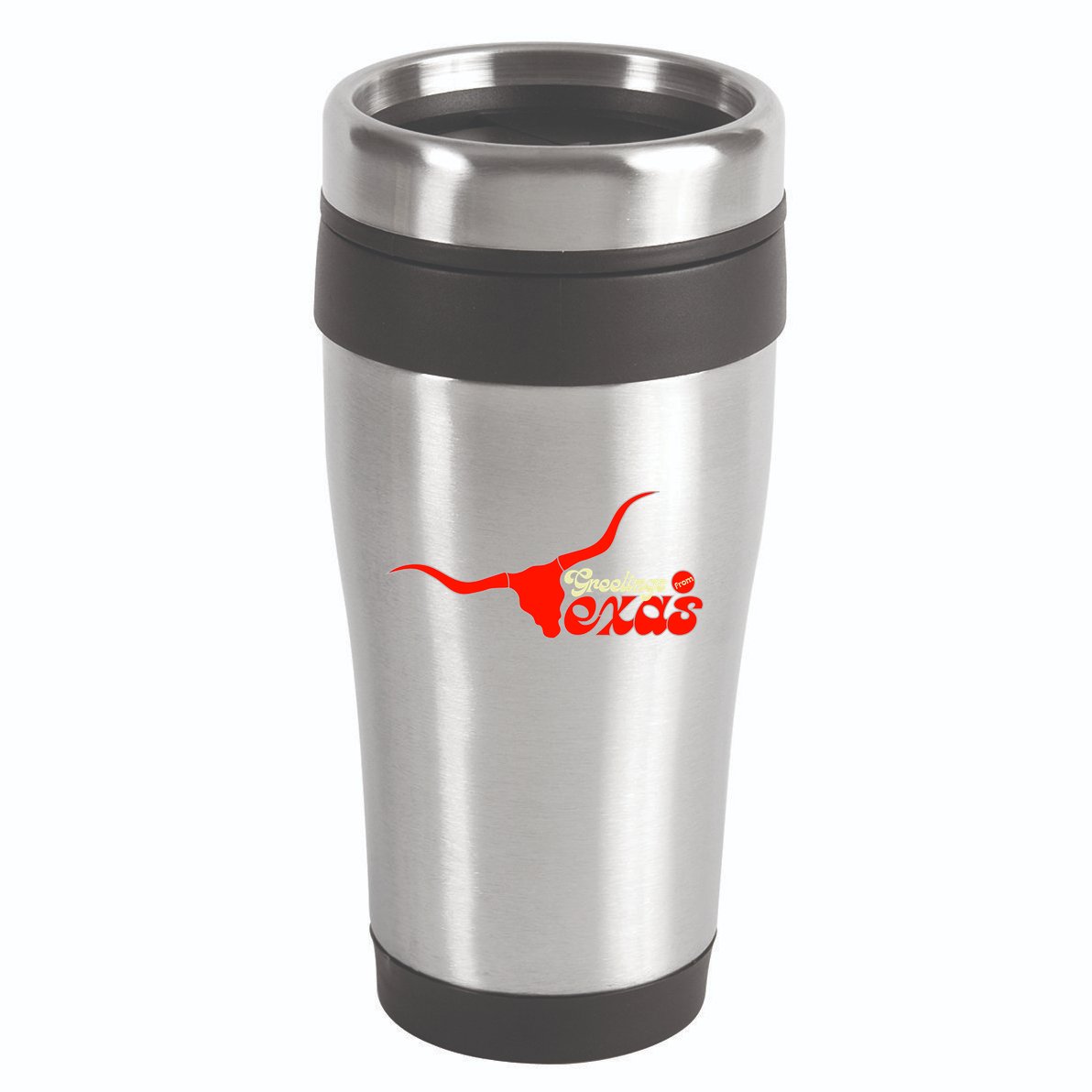 Greetings From Texas Longhorn Logo 16oz Travel Tumbler