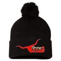 Greetings From Texas Longhorn Logo Pom Pom 12in Knit Beanie