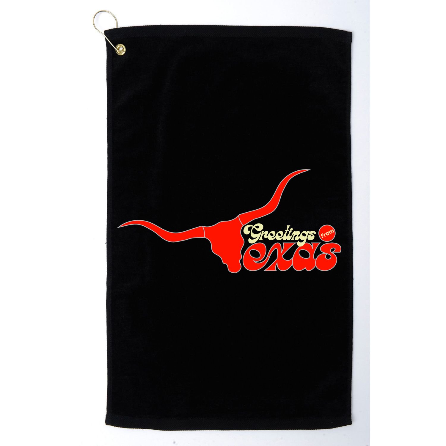 Greetings From Texas Longhorn Logo Golf Towel