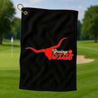 Greetings From Texas Longhorn Logo Golf Towel