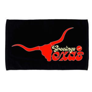 Greetings From Texas Longhorn Logo Microfiber Hand Towel