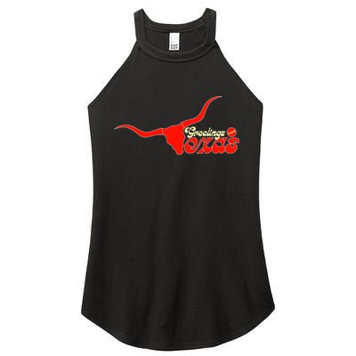 Greetings From Texas Longhorn Logo Women's Perfect Tri Rocker Tank