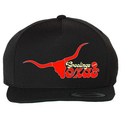 Greetings From Texas Longhorn Logo Wool Snapback Cap