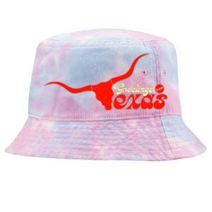 Greetings From Texas Longhorn Logo Tie-Dyed Bucket Hat