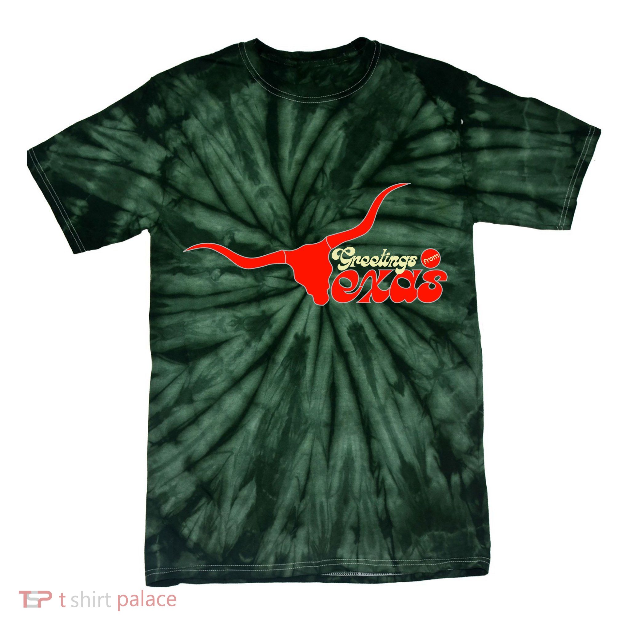 Greetings From Texas Longhorn Logo Tie-Dye T-Shirt