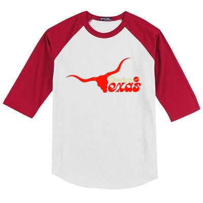 Greetings From Texas Longhorn Logo Kids Colorblock Raglan Jersey