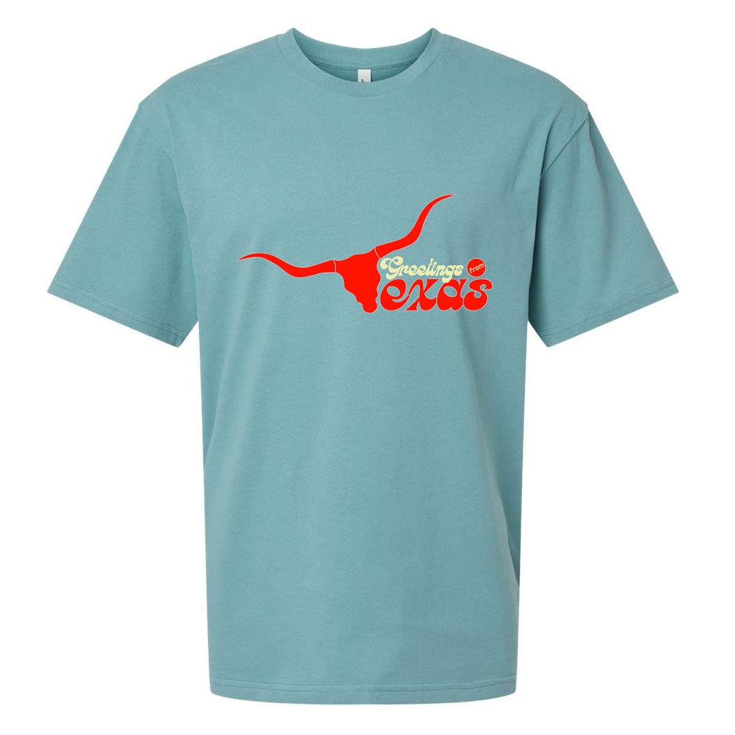 Greetings From Texas Longhorn Logo Sueded Cloud Jersey T-Shirt