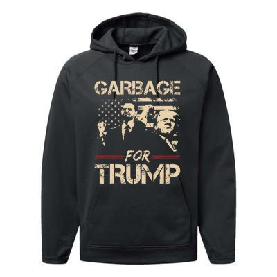 Garbage For Trump Make American Garbage Great Again Performance Fleece Hoodie