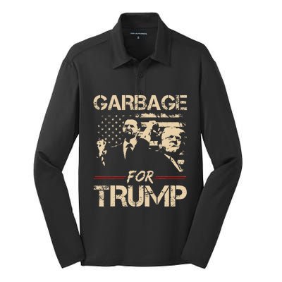 Garbage For Trump Make American Garbage Great Again Silk Touch Performance Long Sleeve Polo